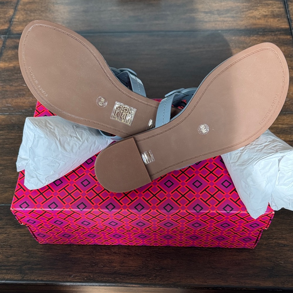 Tory Burch Miller Thong Sandals - Blue Calla - Picture 7 of 8